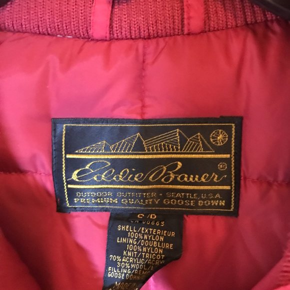 Vintage Eddie Bauer Goose Down Winter Coat Men's Size Small, Red. - Picture 10 of 13